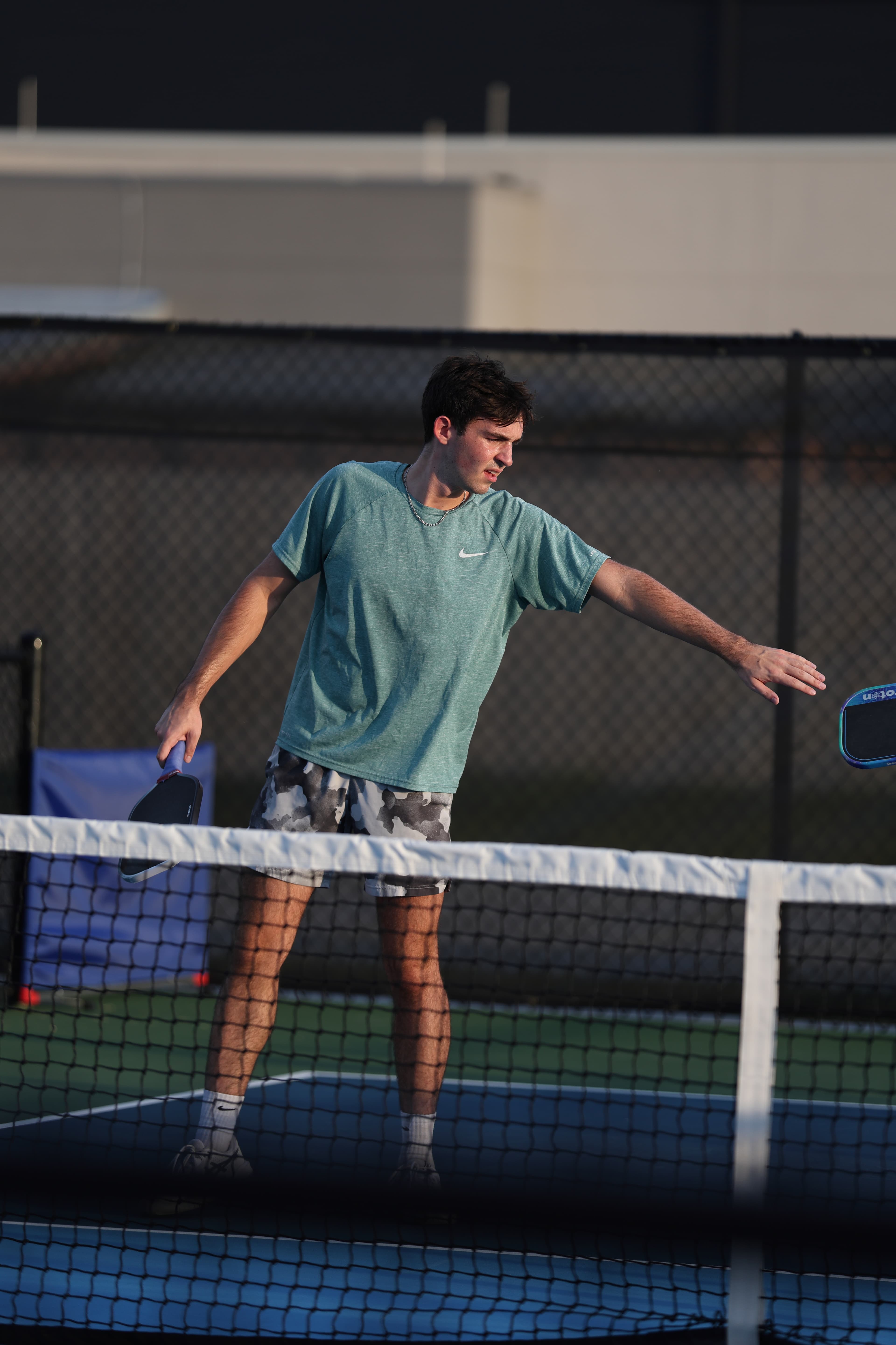 Jackson celebrating on the pickleball court